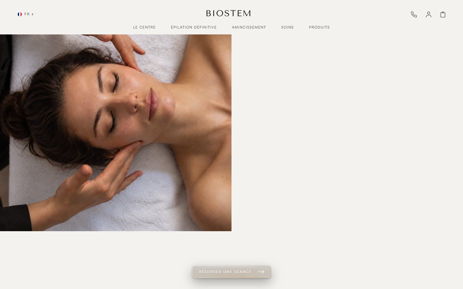 Page Soins du site Biostem