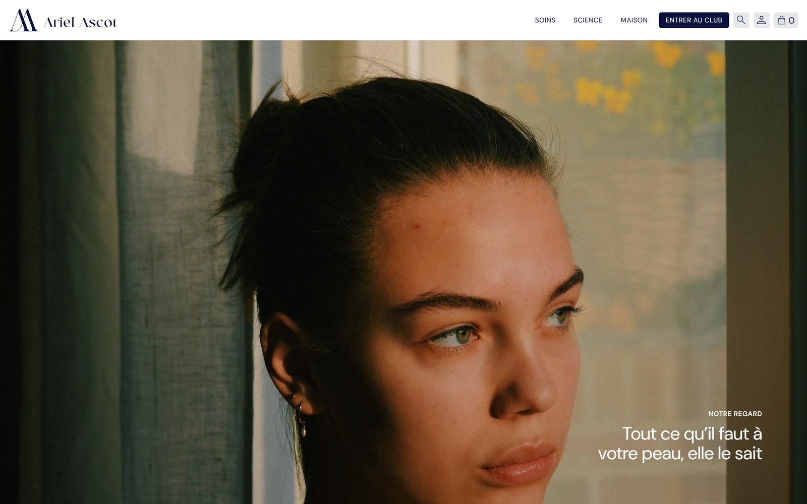 Page Notre regard du site Ariel Ascot : portrait en ouverture, page entière