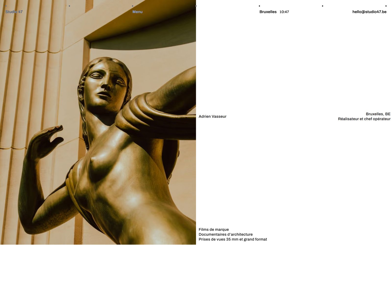 Page d'un réalisateur du site Studio 47, page entière